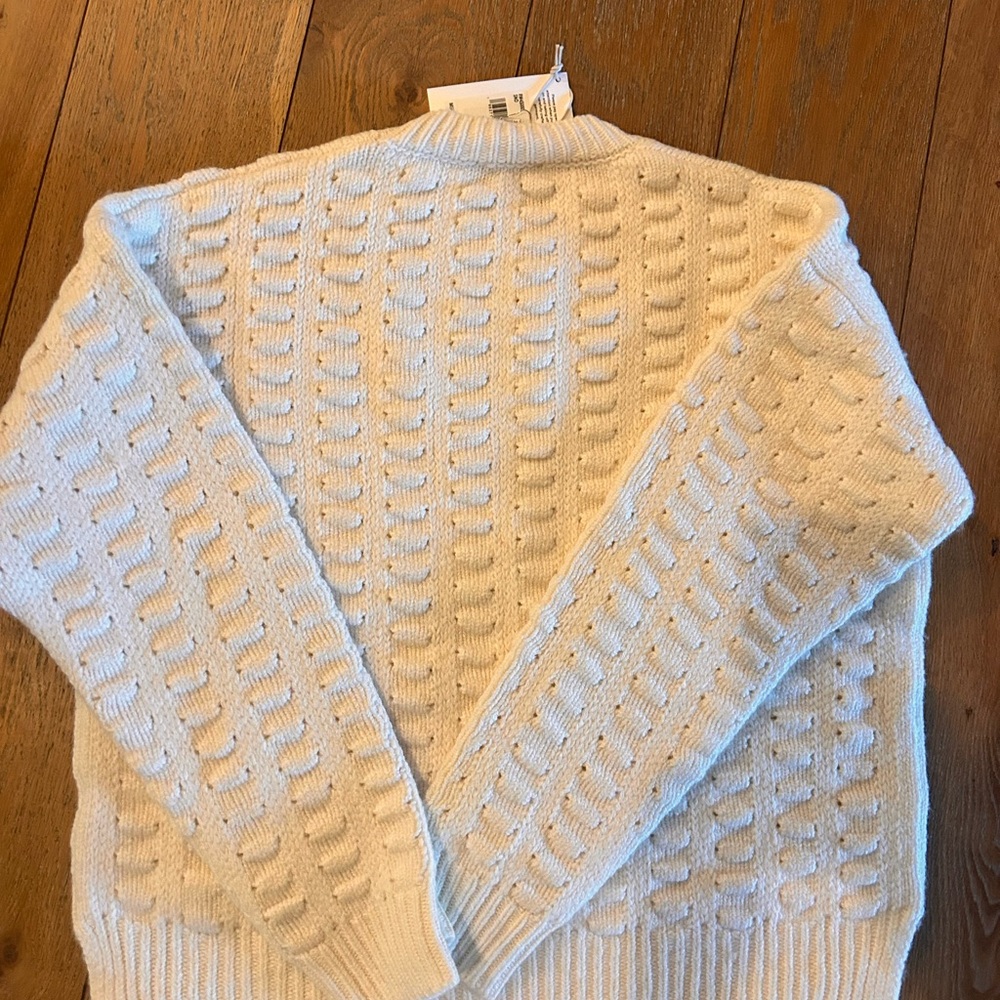 NWT Splendid Women's Textured Cream Sweater - Picture 4 of 4